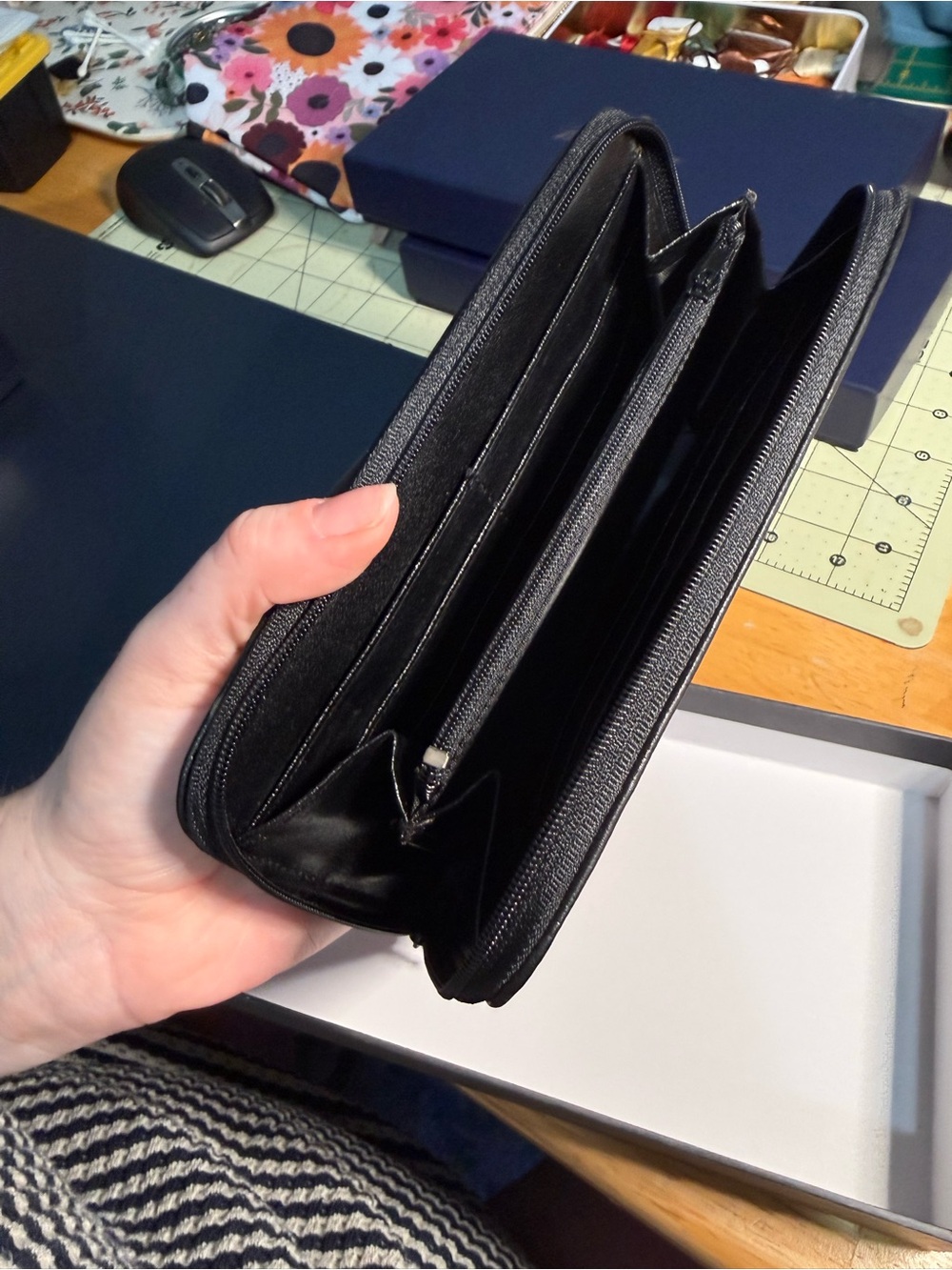 Brooks Brothers Black Zip-Around Women's Wallet